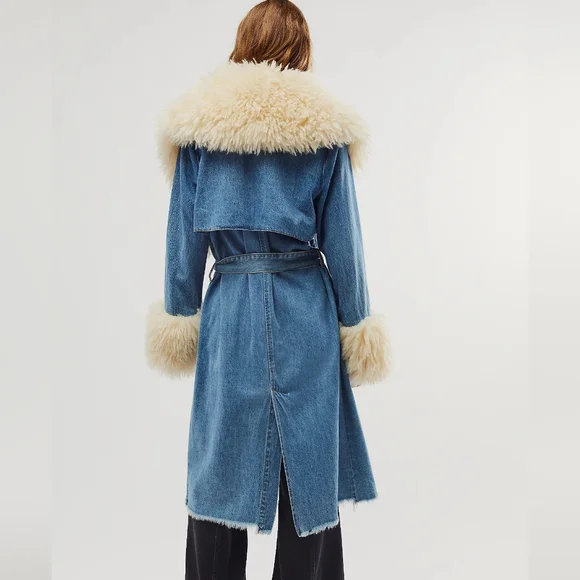 New BlankNYC  course denim jacket coat in blue - Picture 7 of 14